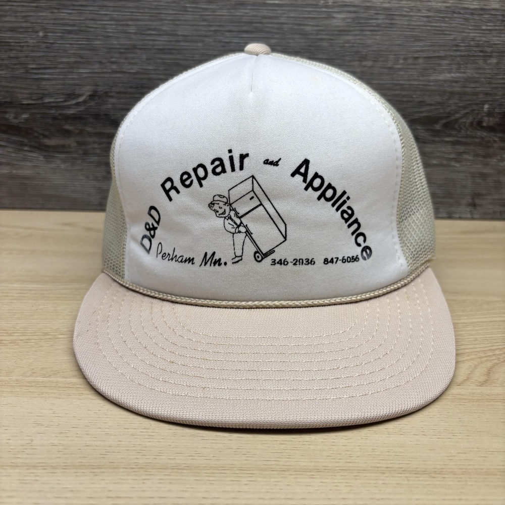 Vintage D&D Repair and Appliance Hat Cap Snap Back Trucker Advertising Mens 80s